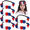 Patriotic Flower Headbands, 6 Pcs