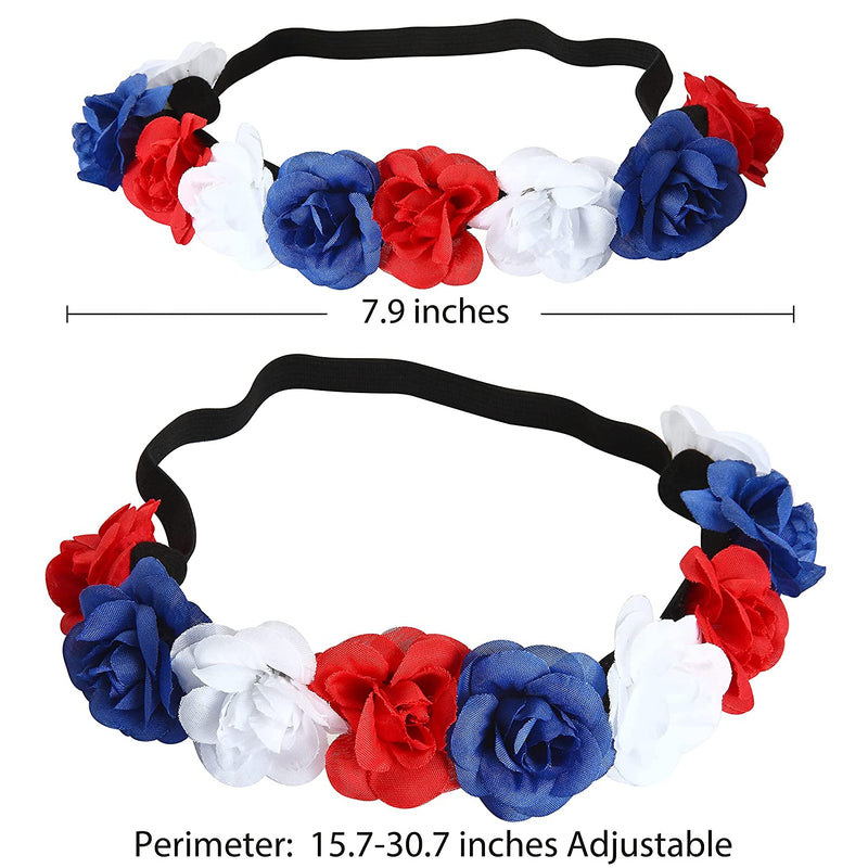 Patriotic Flower Headbands, 6 Pcs