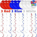 Flag Banners, Stars Hanging Banners, and Swirl Decorations, 26 Pcs