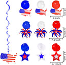 Flag Banners, Stars Hanging Banners, and Swirl Decorations, 26 Pcs