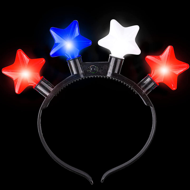 LED Necklaces, LED Headbands, and Flags, 9 Pcs
