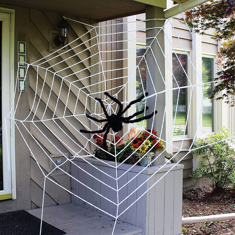 Triangle/Round Spider Webs and Spiders, 4 Pcs