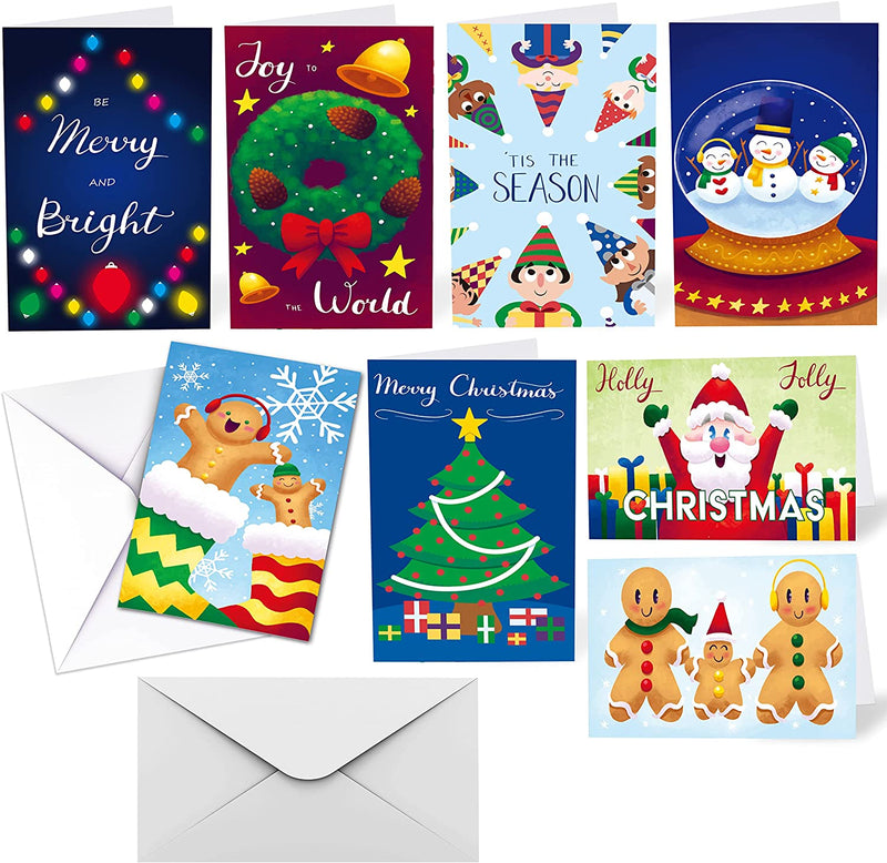 Christmas Colored Print Gift Card with Envelopes, 48 pcs