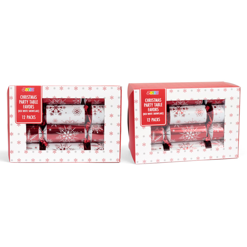 Christmas Party Table Favors (Red White Snowflake), 12 Pack