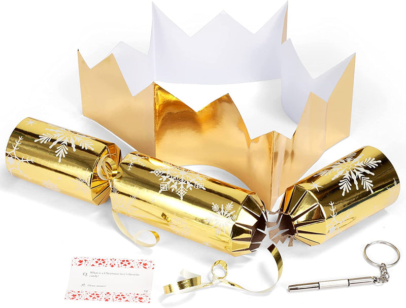 Christmas Party Table Favors (Gold Snowflake), 12 Pack