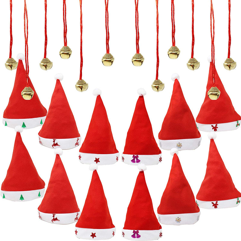 Fancy Santa Hats With Jingle Bells Necklaces