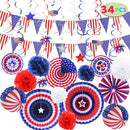 July 4th Party Supplies, 34 Pcs