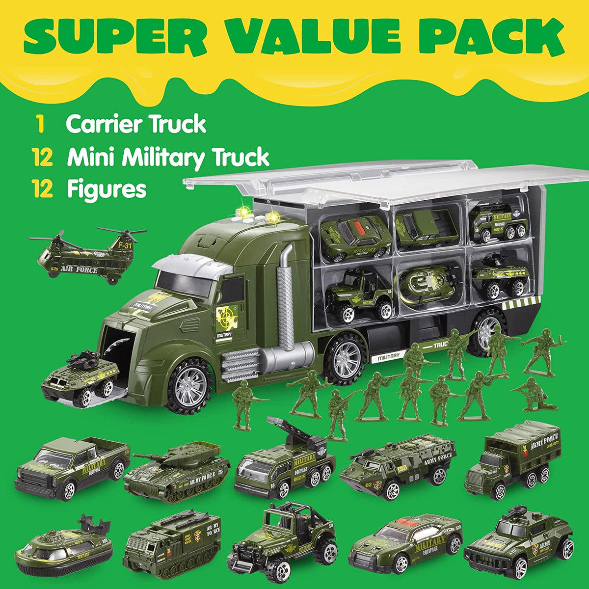 13 In 1 Die cast Military Toy Set joyin