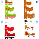 4 Christmas Characters Style Stacking Nesting Set of Boxes, 12 Pcs