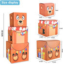 4 Christmas Characters Style Stacking Nesting Set of Boxes, 12 Pcs
