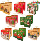 8 Christmas Designed Colorful Gift Bag with Drawstring, 24 pcs