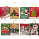 8 Christmas Designed Colorful Gift Bag with Drawstring, 24 pcs