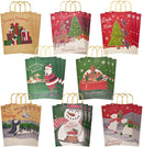 8 Christmas Designed Colorful Gift Bag with Drawstring, 24 pcs