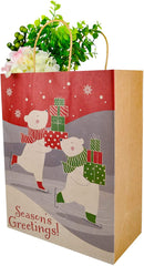 8 Christmas Designed Colorful Gift Bag with Drawstring, 24 pcs
