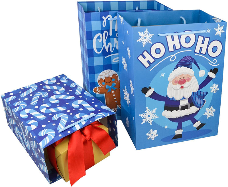 Blue Christmas Gift Bag, 32 Pcs