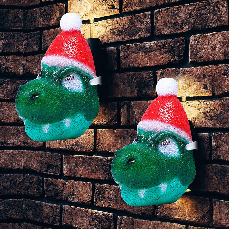 Christmas Santa hat Dinosaur Light Cover, 2 Pcs