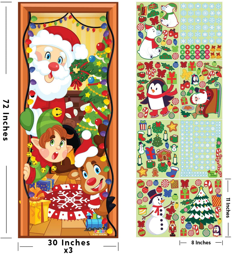 Christmas Door Cover with Window Clings