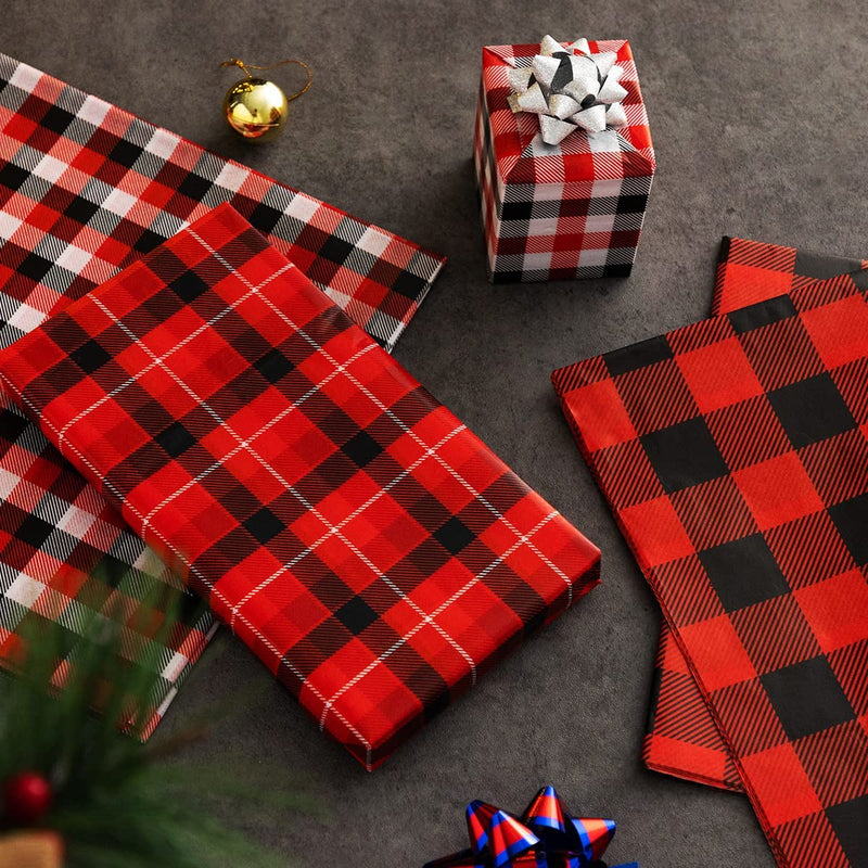 Plaid Christmas Wrapping Tissue Paper, 150 Sheets