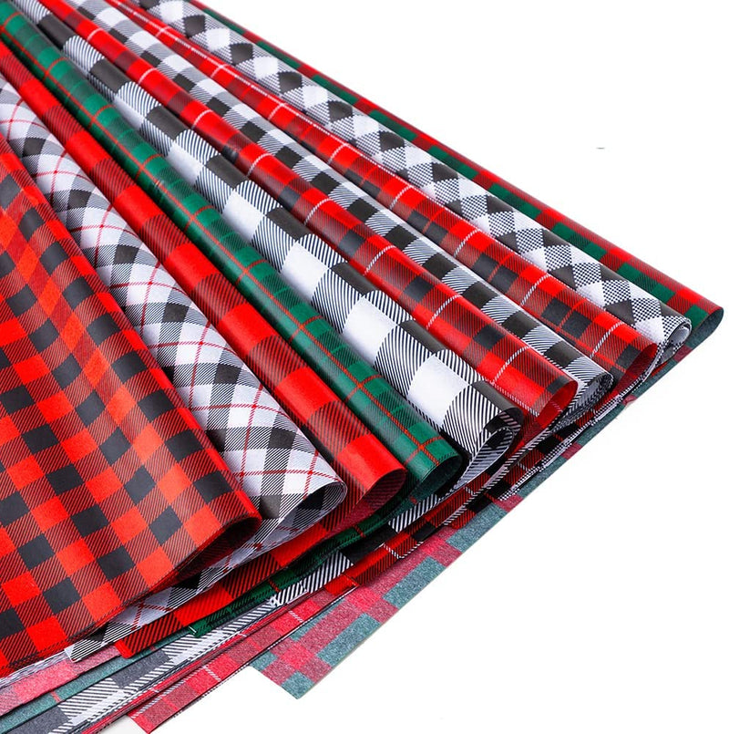 Christmas Classic Plaid Wrapping Tissue Paper, 150 Sheets