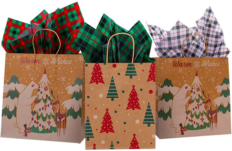Christmas Classic Plaid Wrapping Tissue Paper, 150 Sheets