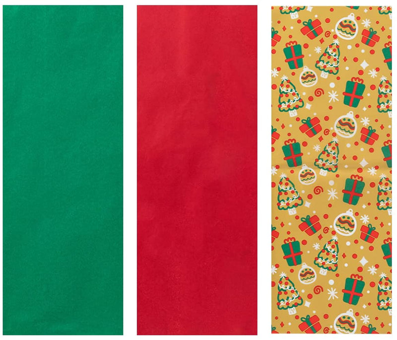 Classic Design Christmas Kraft Tissue Paper, 150 Sheets