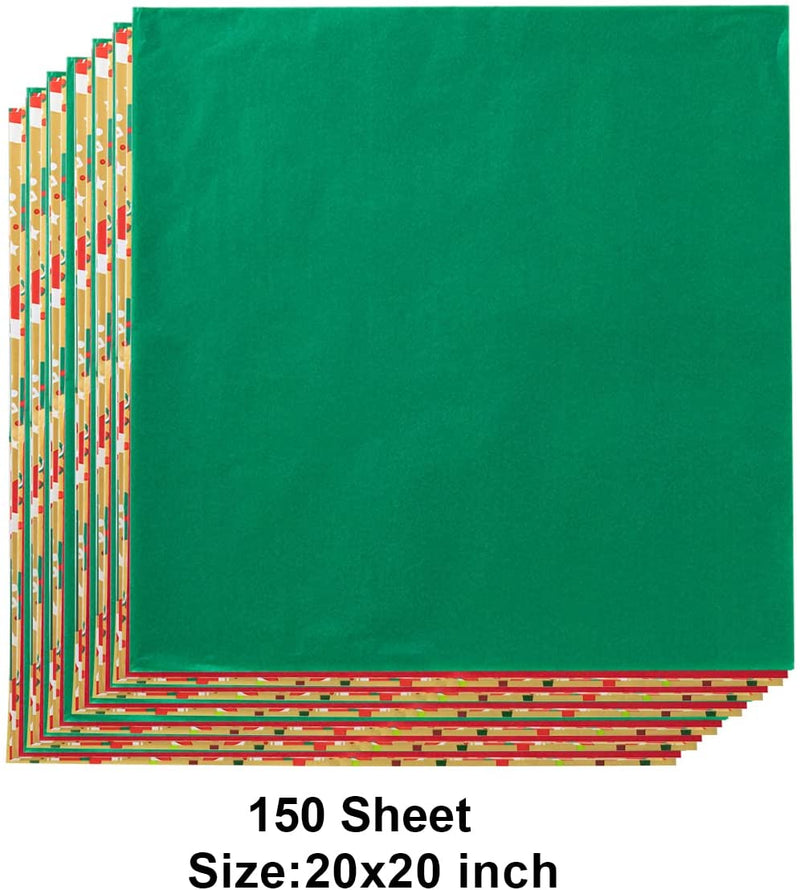Classic Design Christmas Kraft Tissue Paper, 150 Sheets