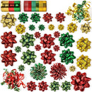 Gift Wrap String and Bows (Red, Gold, Green), 47 Pack