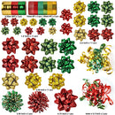 Gift Wrap String and Bows (Red, Gold, Green), 47 Pack