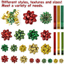 Gift Wrap String and Bows (Red, Gold, Green), 47 Pack