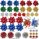 Assorted Bows (White, Silver, Red, Gold, Green, Blue), 42 Pack
