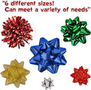 Assorted Bows (White, Silver, Red, Gold, Green, Blue), 42 Pack