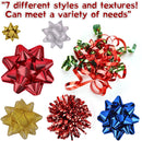 Assorted Bows (White, Silver, Red, Gold, Green, Blue), 42 Pack