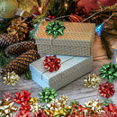 Assorted Bows (Red, Gold, Green), 42 Pack