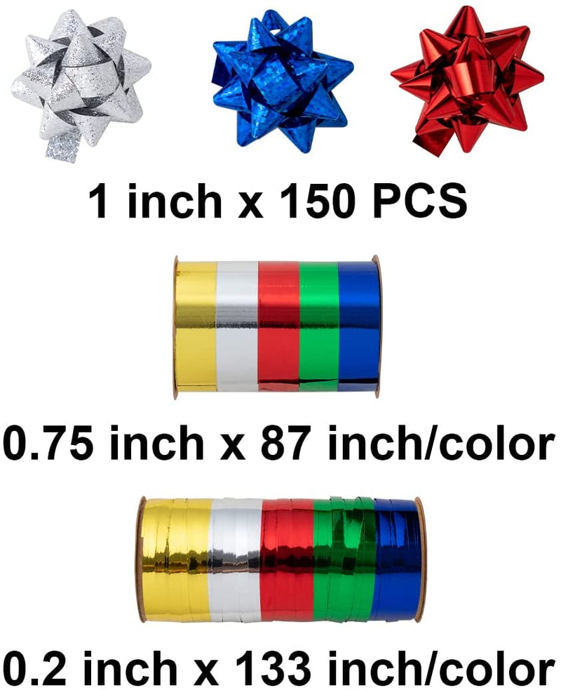 1 inch Christmas Gift Bows, 150 Pcs