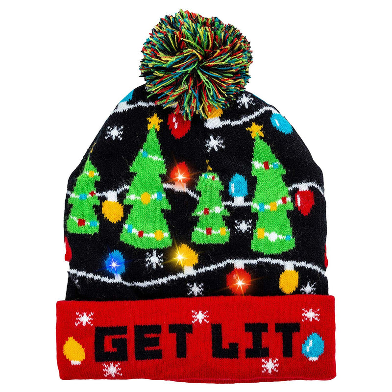 Christmas Tree Knitted Lit-up Beanie
