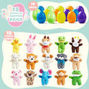15Pcs Plush Animals Prefilled Easter Eggs