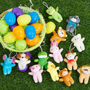 15Pcs Plush Animals Prefilled Easter Eggs