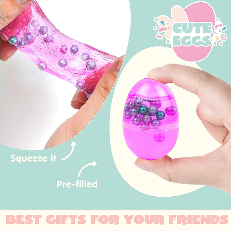 16Pcs Slime and Confetti Accessories Prefilled Easter Eggs