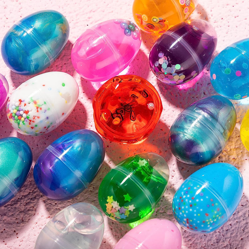 16Pcs Fluffy Slime and Confetti Accessories Prefilled Easter Eggs