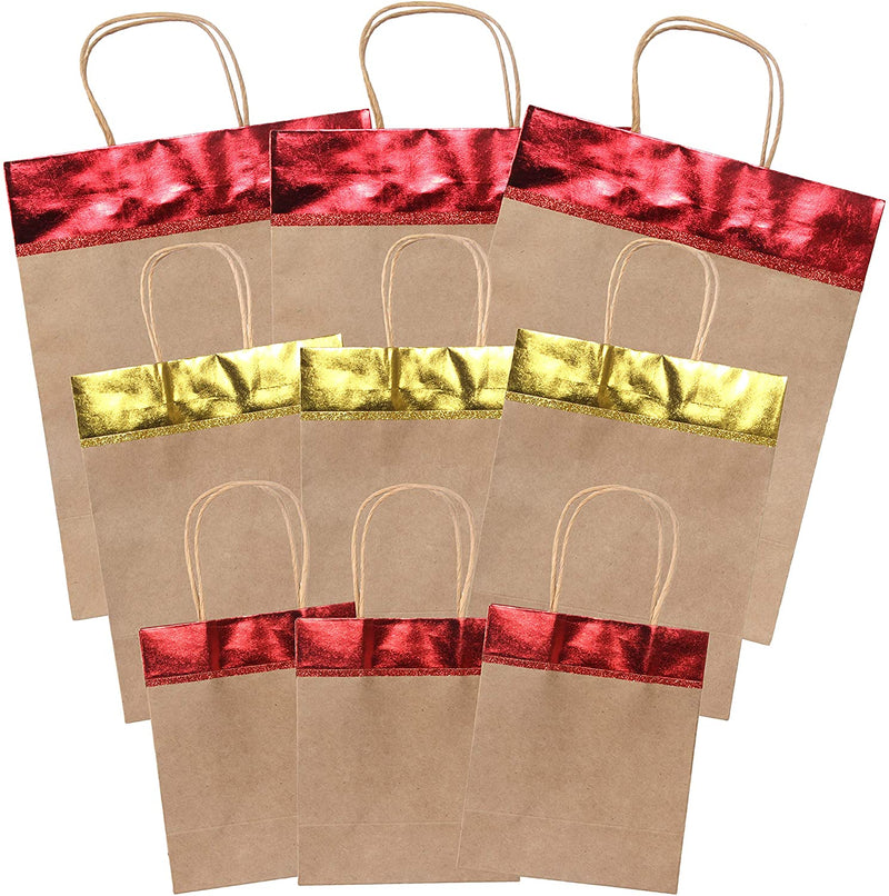 Red and Gold Christmas Kraft Gift Bags