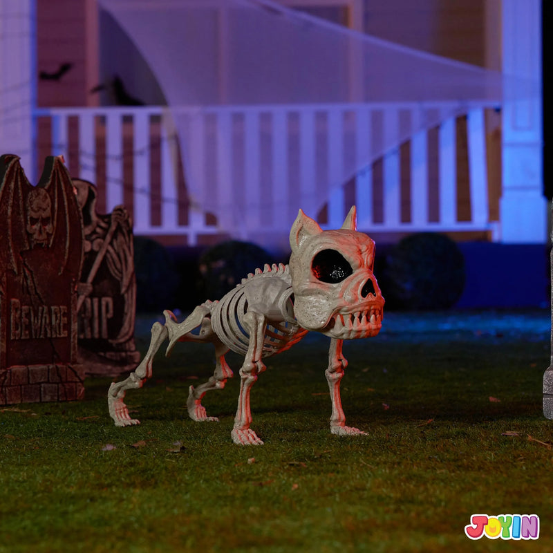16in Halloween Poseable Puppy Skeleton Pose-N-Stay Plastic Dog Bones