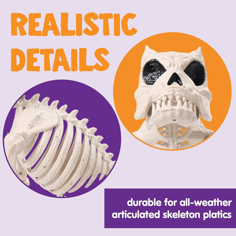 16in Halloween Poseable Puppy Skeleton Pose-N-Stay Plastic Dog Bones