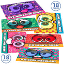 18Pcs Heart Shaped Glasses Valentines Day Cards for Kids-Classroom Exchange Gifts