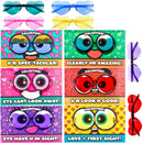 18Pcs Heart Shaped Glasses Valentines Day Cards for Kids-Classroom Exchange Gifts