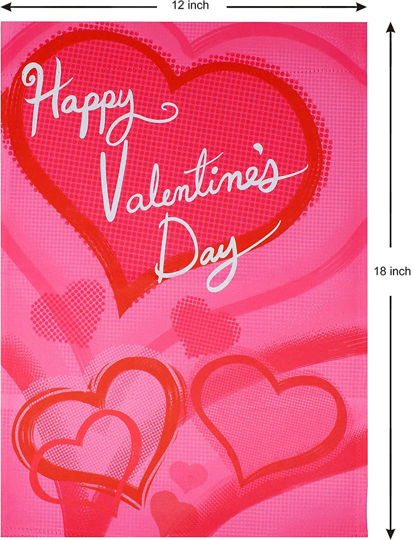 2Pcs Valentines Day Print Flags