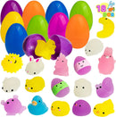 18Pcs 3.15in Glow in the Dark Mochi Squishy Toys Prefilled Easter Eggs for Easter Egg Hunt