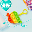 18Pcs Kids Valentines Cards with push bubble Bubble Keychain Toy-Classroom Exchange Gifts