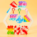 18Pcs Kids Valentines Cards with push bubble Bubble Keychain Toy-Classroom Exchange Gifts