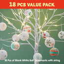 18Pcs Blank White Ball Ornaments for DIY