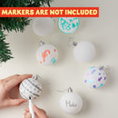 18Pcs Blank White Ball Ornaments for DIY